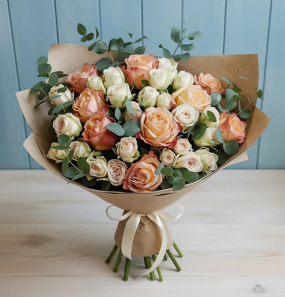 Букет цветов из: Альстромерии и Розы в Ольявидово