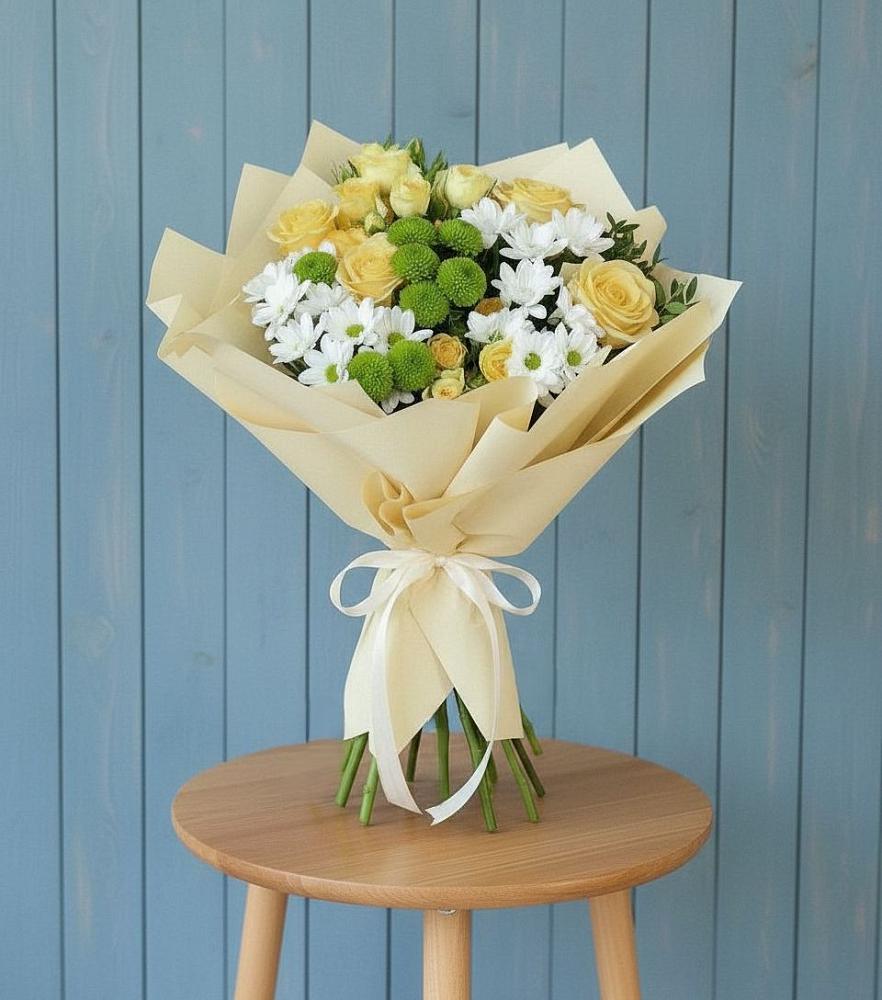 Букет цветов из: Хризантемы и Розы в Ольявидово