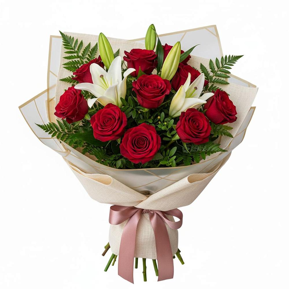 Букет цветов из: Лилии и Розы в Ольявидово