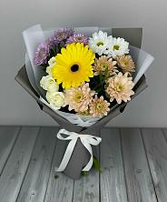 Букет цветов из:  Розы, Герберы и Хризантемы в Ольявидово