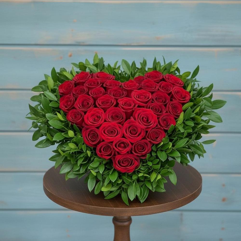 Цветочная композиция из Розы в виде сердца в Ольявидово