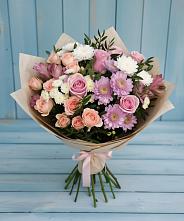 Букет цветов из:  Хризантемы, Розы и Альстромерии в Ольявидово