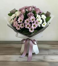 Букет цветов из:  Хризантемы и Розы #REPLACE_PRED# Ольявидово