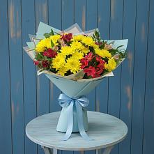 Букет цветов из:  Альстромерии и Хризантемы #REPLACE_PRED# Ольявидово